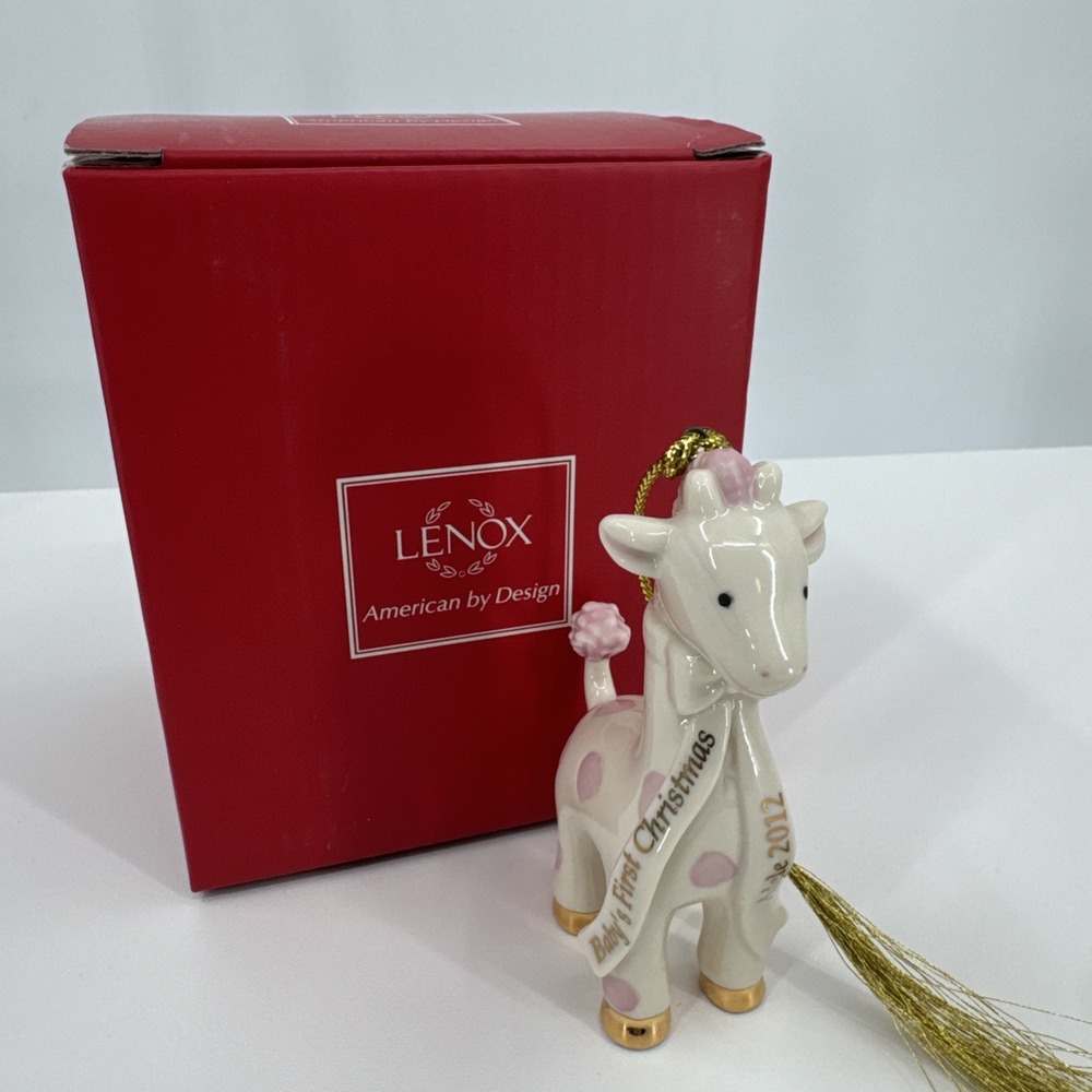 Lenox 2012 Giraffe Baby's First Christmas Ornament‎ "Adele" w/ 24K Gold Accent
